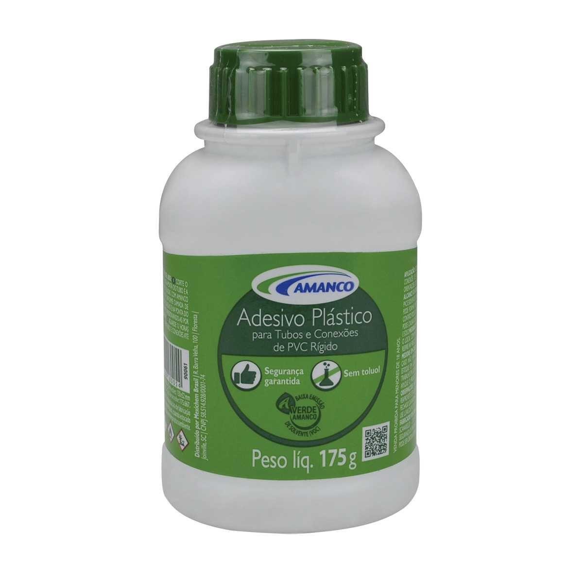 Cola para PVC Incolor Frasco 175g com Pincel Aplicador Amanco