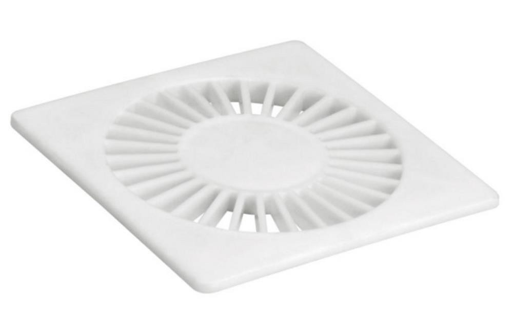 Grelha sem Caxilho Quadrada Branca Radial Plástico 10x10cm Amanco