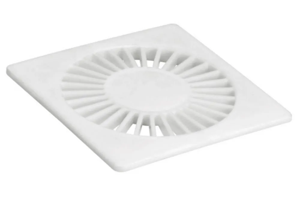 Grelha sem Caxilho Quadrada Branca Radial Plástico 10x10cm Amanco