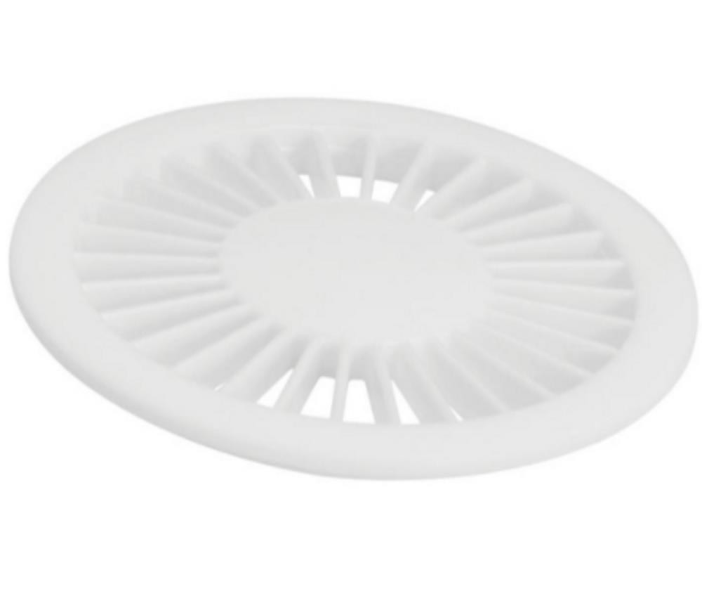 Grelha sem Caxilho Redonda Branca Radial Plástico 10x10cm Amanco