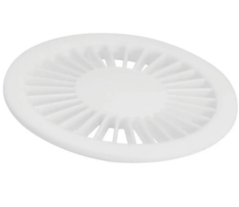 Grelha sem Caxilho Redonda Branca Radial Plástico 10x10cm Amanco