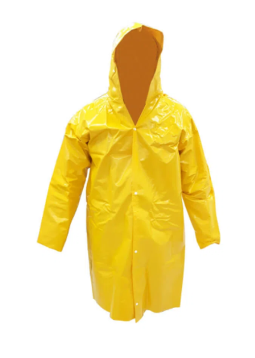 Capa De Chuva Amarela Forrada Fit PVC Tamanho G Plastcor