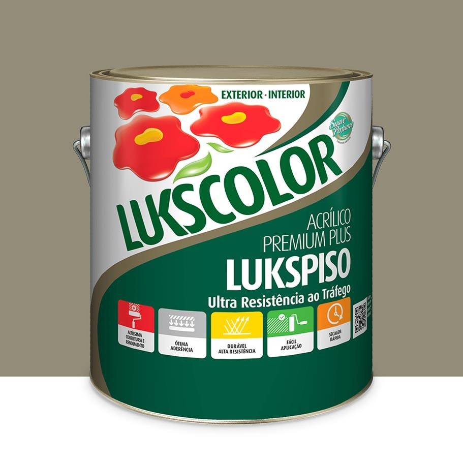 Tinta p/ Piso Acrílico Premium Plus Lukspiso Concreto 3,6L Lukscolor