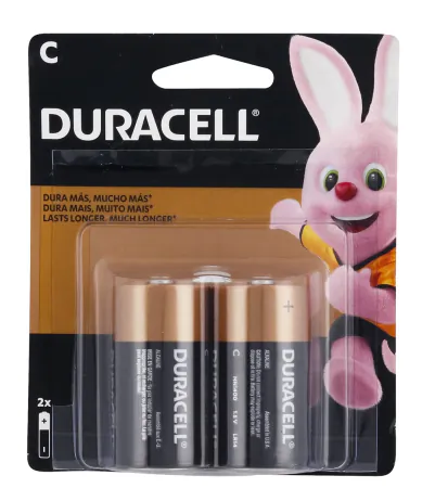 Pilha Bateria Alcalina Média Tipo C c/ 02 Unidades Duracell