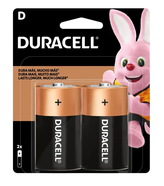 Pilha Bateria Alcalina Grande Tipo D c/ 02 Unidades Duracell