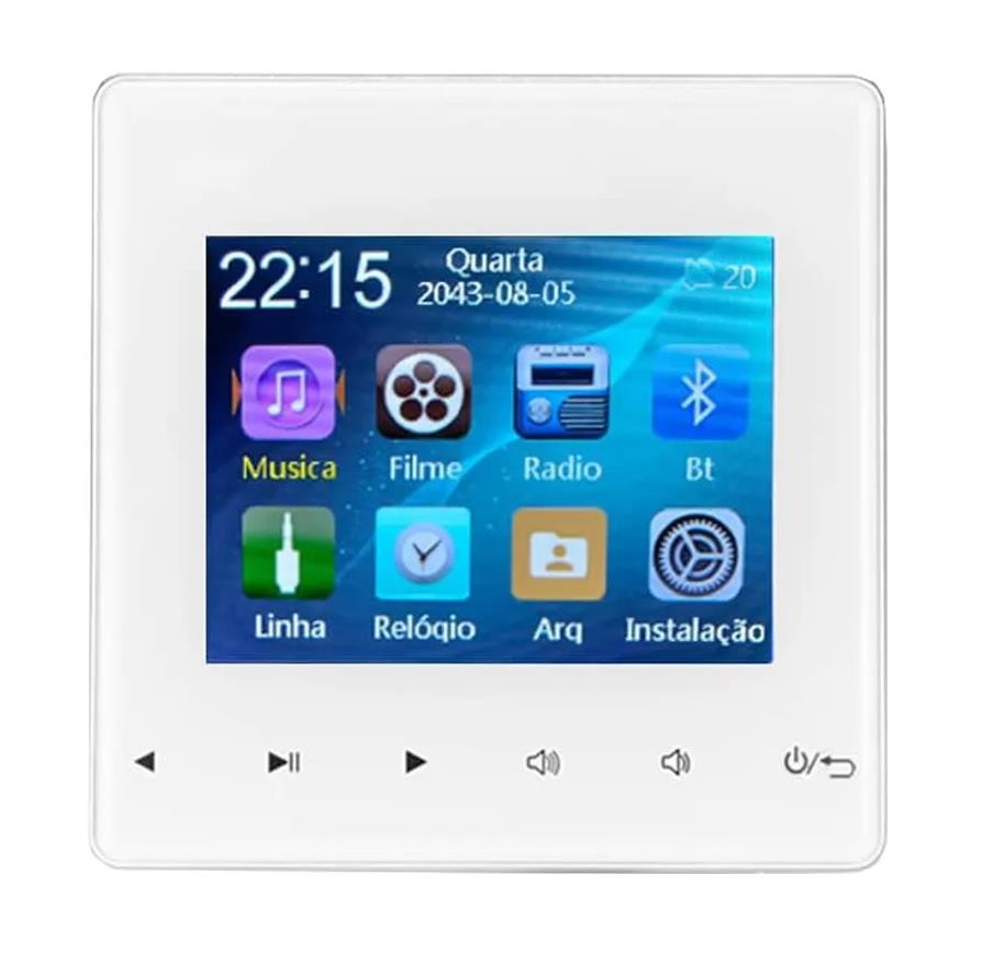 NOVO Amplificador Parede 40W RMS c/ Tela LCD Bluetooth APBT AMCP