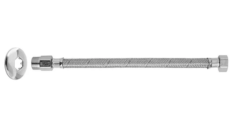 Engate Flexível Metálico Aço Inoxidável Macho Fêmea 40cm 1/2" Blukit