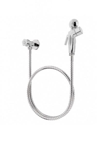 Ducha Higiênica Cromada C/ Registro 1/4 Volta 1,20mt Blukit