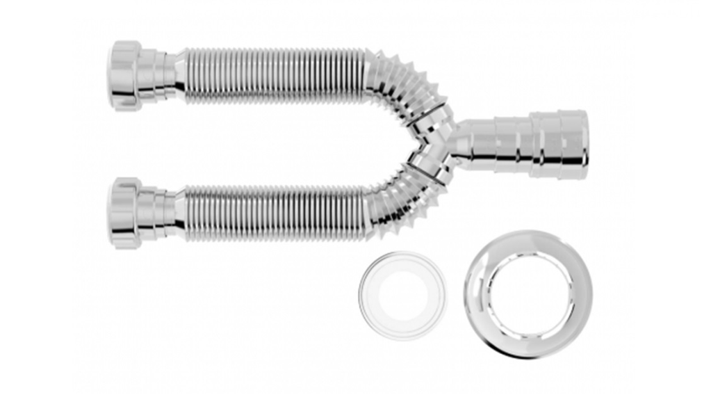 Sifão Tubo Extensivo Duplo Universal 72cm Cromado c/ Porca Blukit