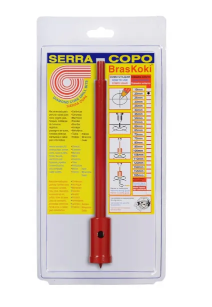 Serra Copo Widea Diamantada 20mm c/ Haste Braskoki