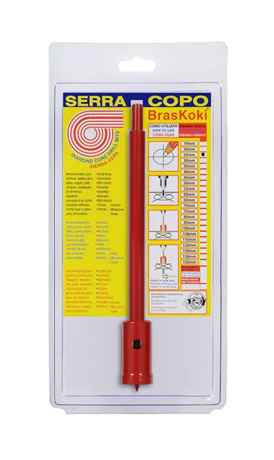 Serra Copo Widea Diamantada 25mm c/ Haste Braskoki