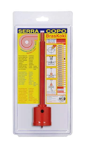 Serra Copo Widea Diamantada 50mm c/ Haste Braskoki