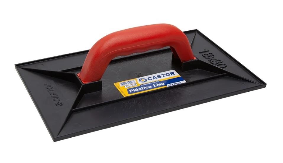 Desempenadeira de Plástico PVC Lisa 18X30cm Castor