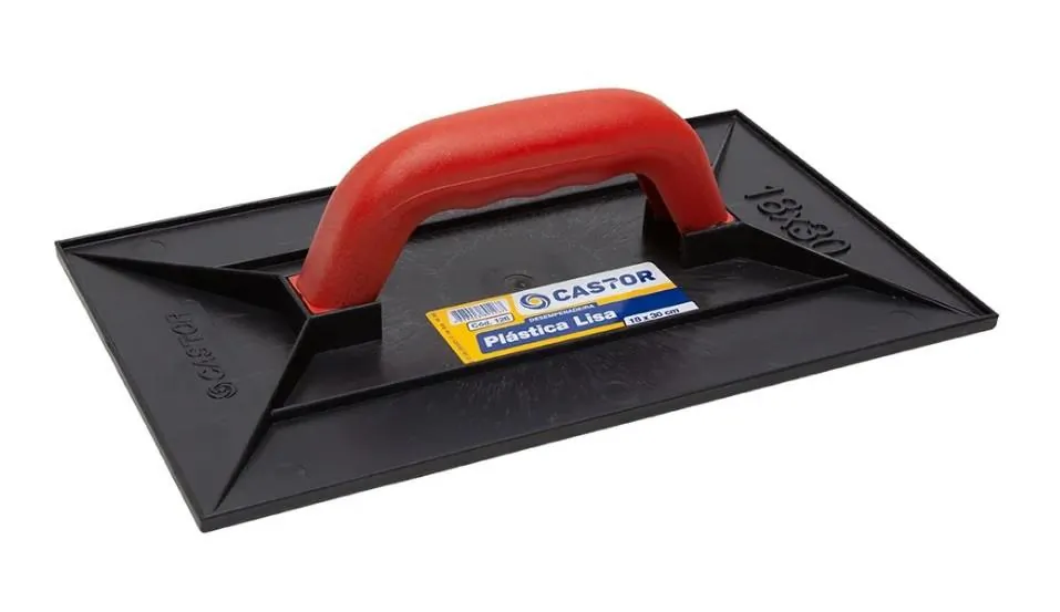 Desempenadeira de Plástico PVC Lisa 18X30cm Castor