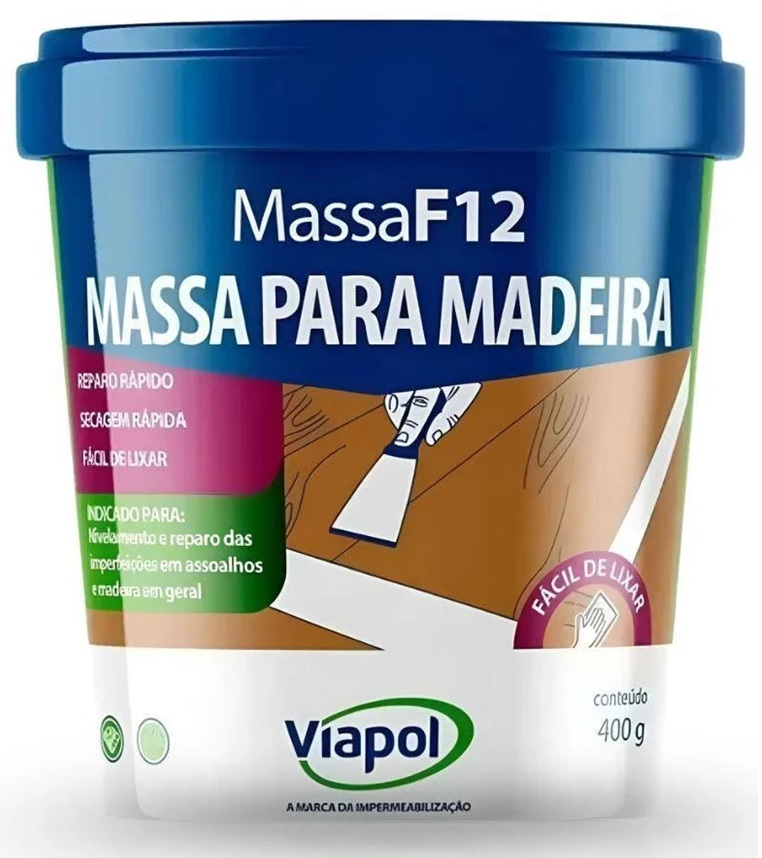 Massa para Madeira F12 Cumaru 400g Viapol