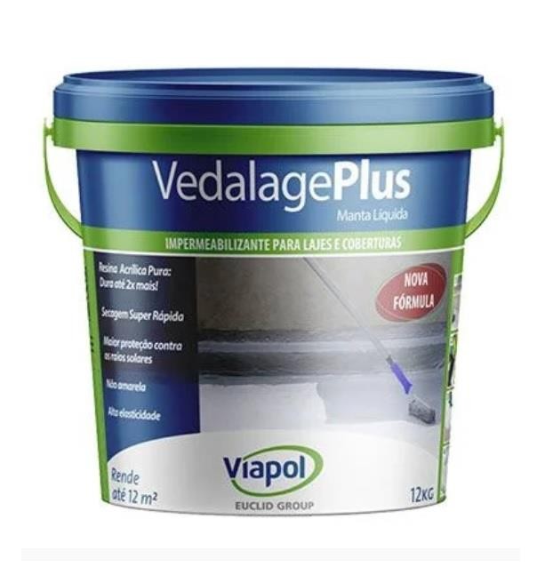 Manta Líquida Premium Concreto p/ Lajes Vedalage Plus 12kg Viapol