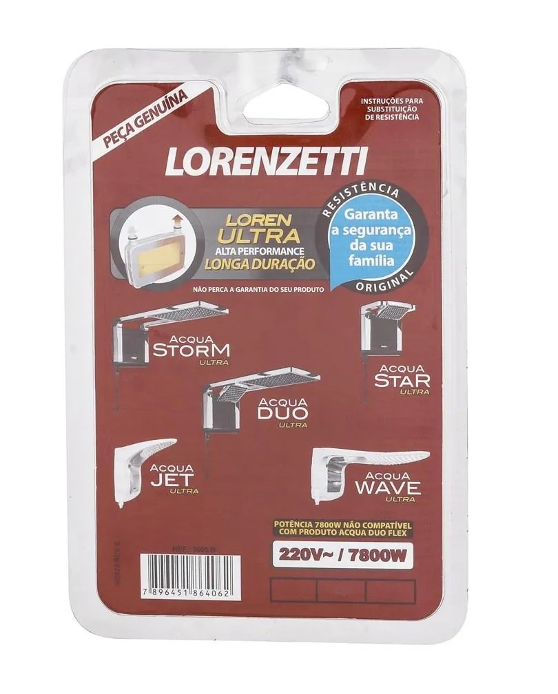 Resistência p/ Chuveiro Acqua Ultra 220V 7800W 3065B Lorenzetti