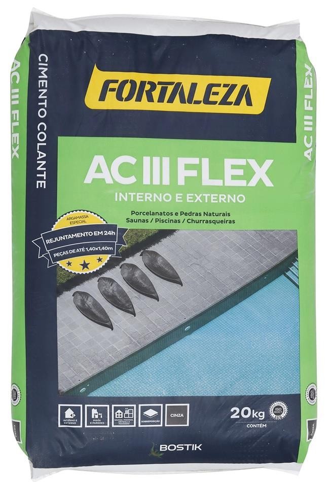 Argamassa AC3 Flexível Interno e Externo Cinza 20kg Fortaleza