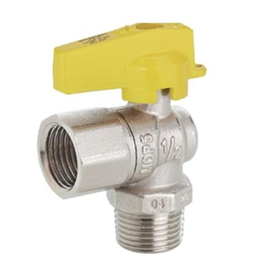 Válvula Esfera Angular 90 Graus Gás Macho / Fêmea BSP 1/2" Emmeti