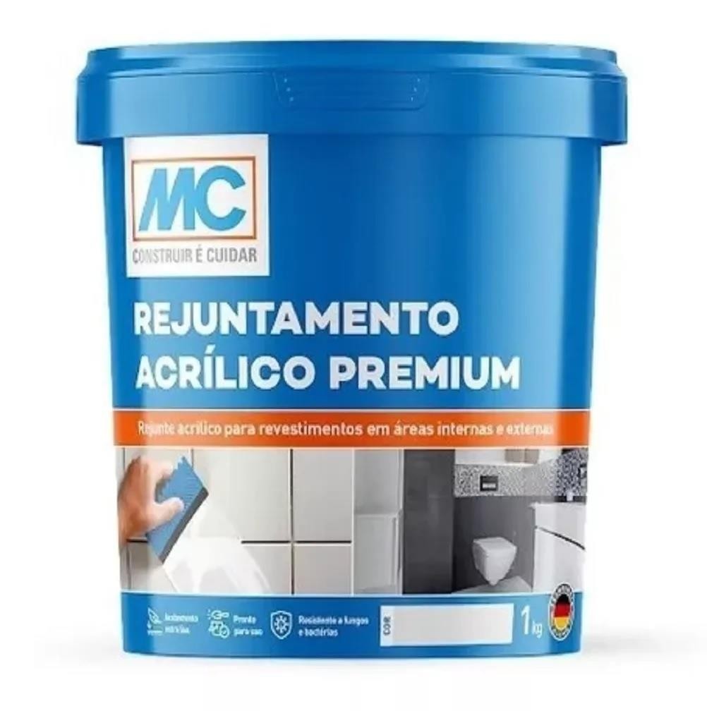 Rejunte Acrílico Premium Cinza 1kg Argatex MC Bauchemie