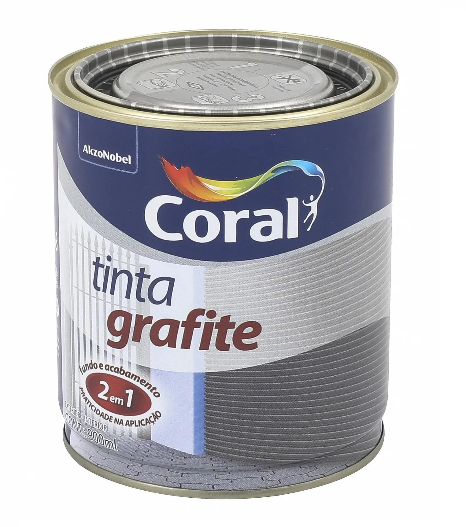 Esmalte Sintético Tinta Grafite Fosco Cinza Escuro 0,9L Coral