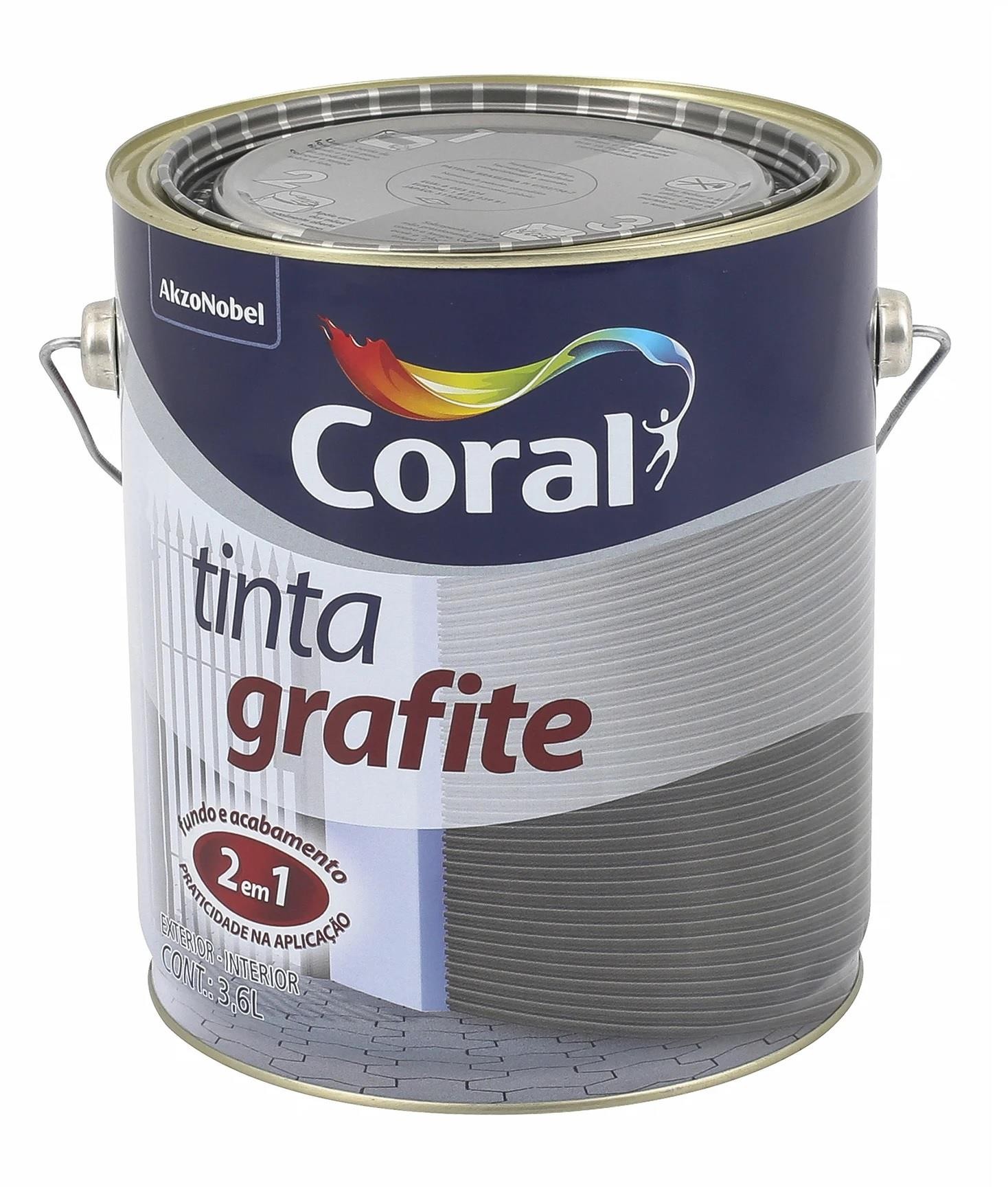 Esmalte Sintético Tinta Grafite Fosco Cinza Escuro 3,6L Coral