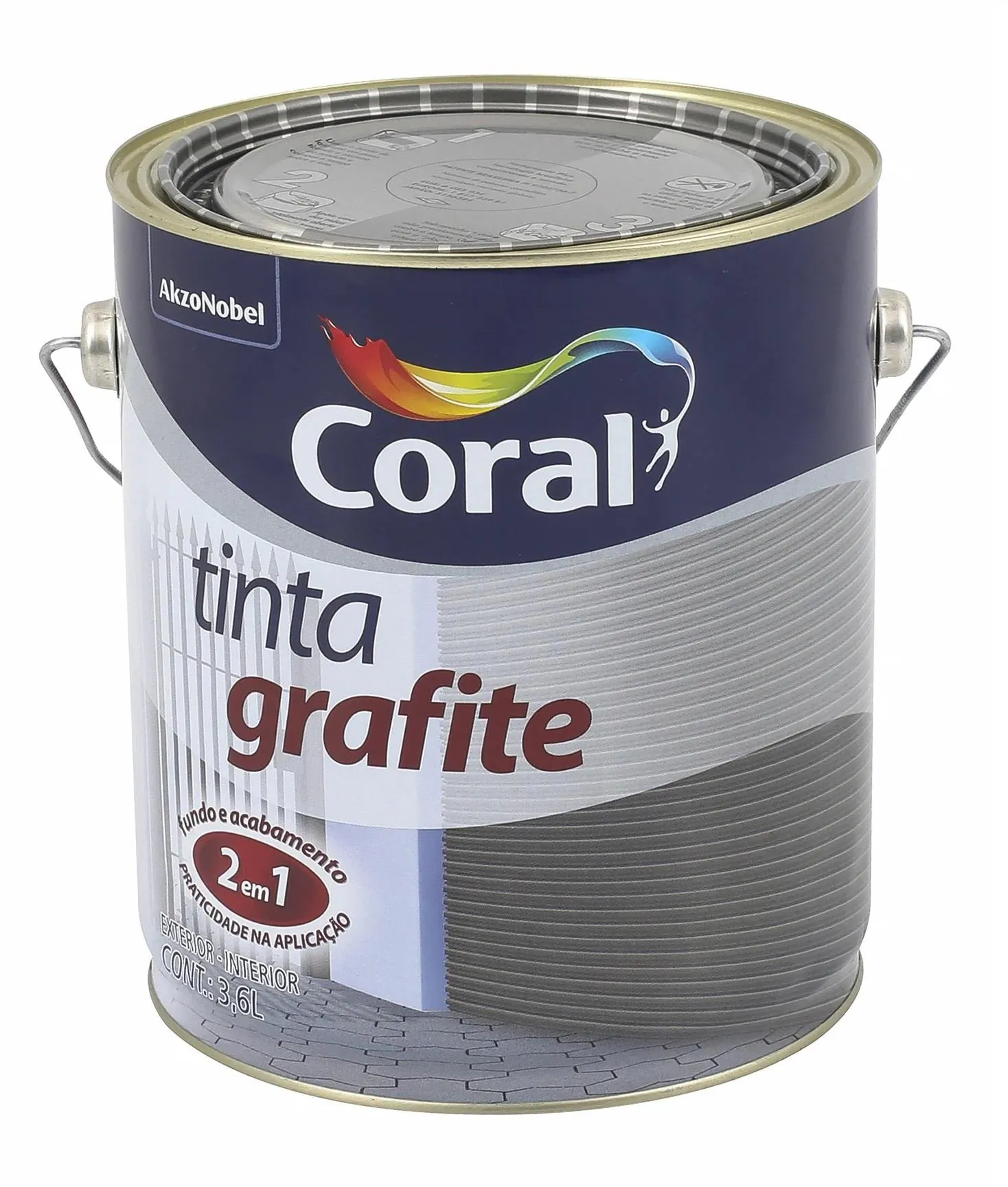 Esmalte Sintético Tinta Grafite Fosco Cinza Escuro 3,6L Coral