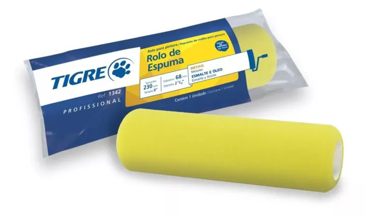 Rolo Espuma Poliéster Amarelo s/ Cabo 23cm 1342 Tigre