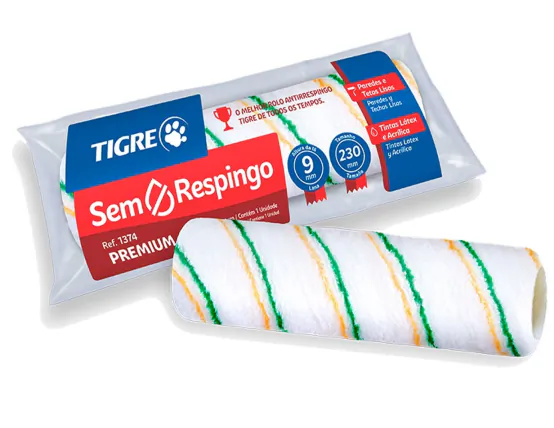 Rolo Lã Sintética Premium Anti Respingo 23cm s/ Cabo 1374 Tigre