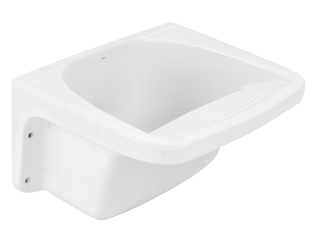 Tanque 40L Louça Branco Esmaltado Linha Izy 60cm x 50cm TQ03 Deca