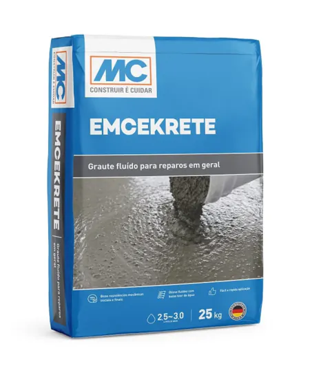 Argamassa Graute 50MPa Interno Externo 25kg Emcekrete MC Bauchemie