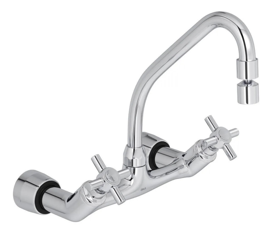 Torneira Misturador Parede p/ Cozinha Cromada Izy C-37 1258 Deca