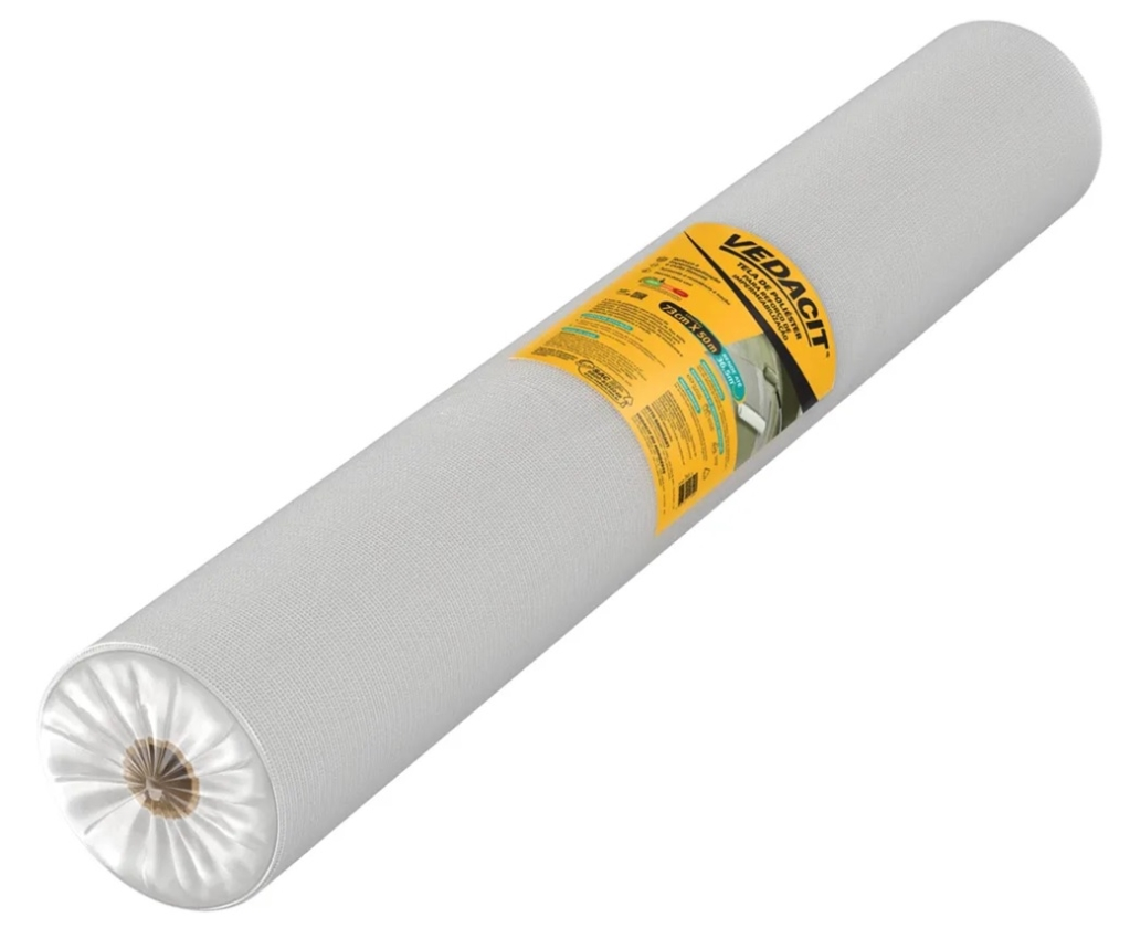 Tela Poliéster Estruturante p/ Reforço Impermeabilização Rolo 50m x 49cm Vedatex Vedacit