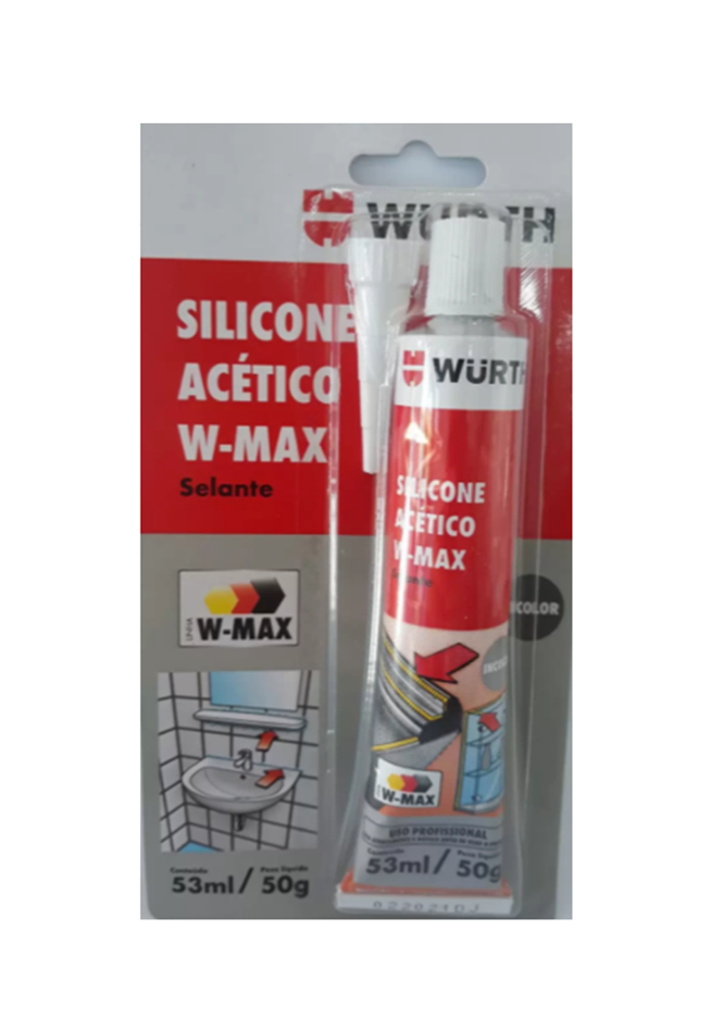 Adesivo Silicone Acético Premium Incolor 50g / 53ml W-Max Wurth