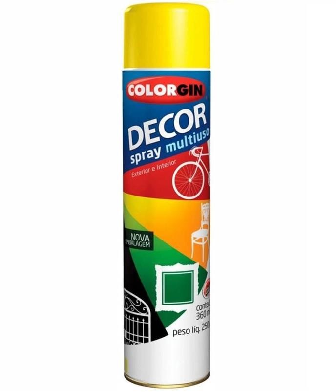 Tinta Spray Decor Multiuso Amarelo Brilhante 360ml Colorgin