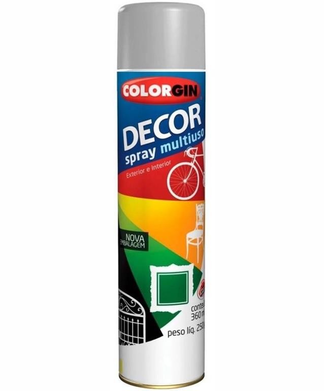Tinta Spray Decor Multiuso Alumínio Brilhante 360ml Colorgin