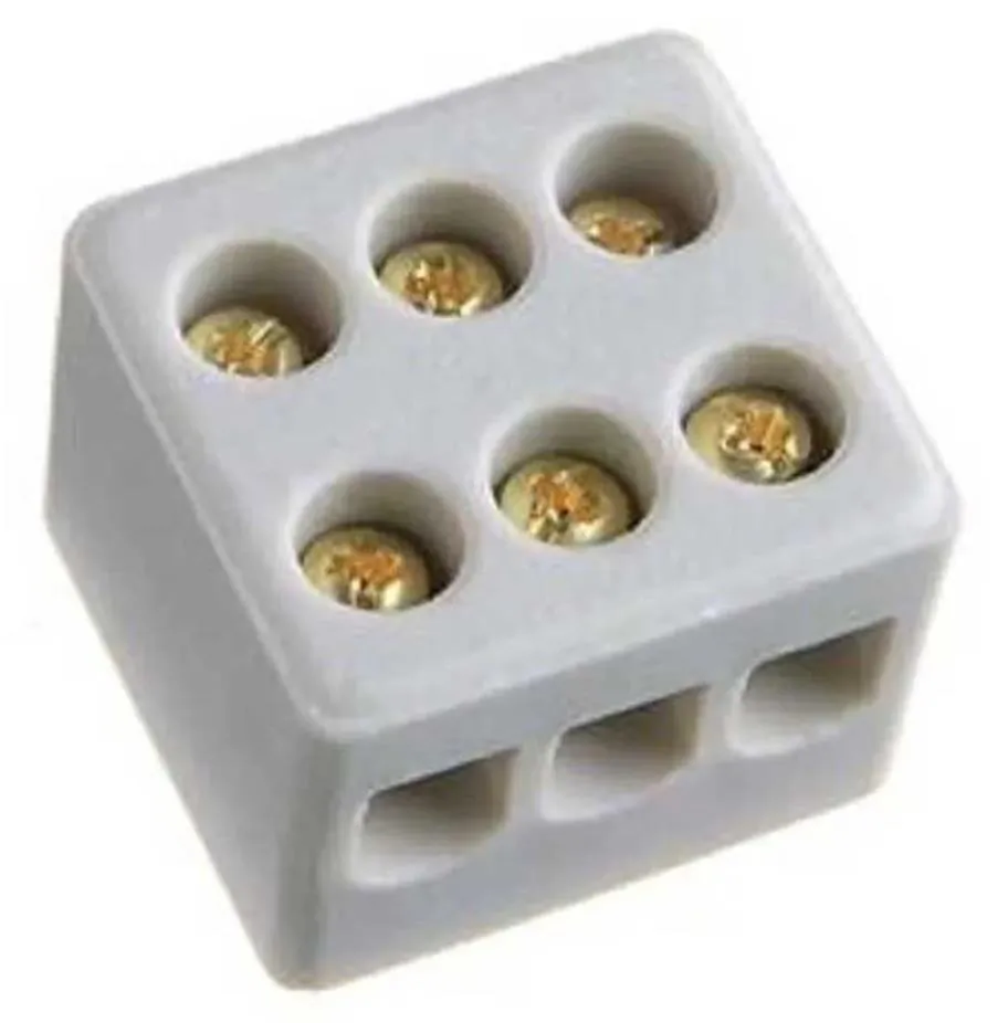 Conector Cerâmico Porcelana Tripolar P/ Chuveiro Interneed