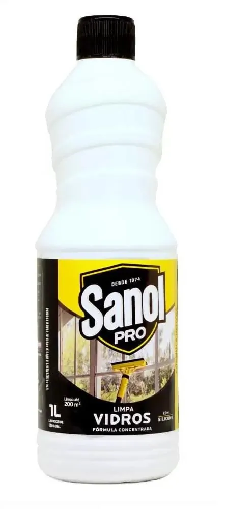 Limpa Vidros Profissional c/ Detergente Concentrado 1L Sanol Pró