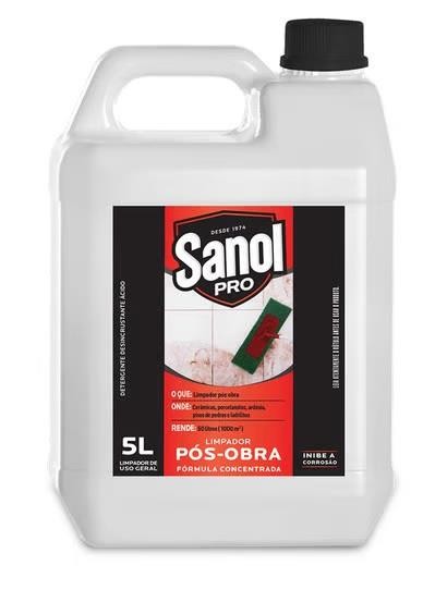 Limpador Profissional Pós-Obra 5L Sanol Pró