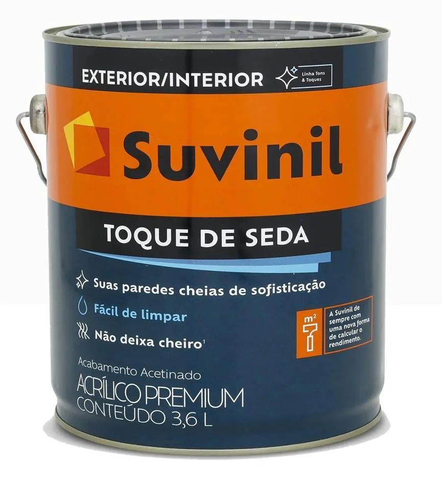 Tinta Acrílica Acetinada Toque de Seda Branco Neve 3,6L Suvinil