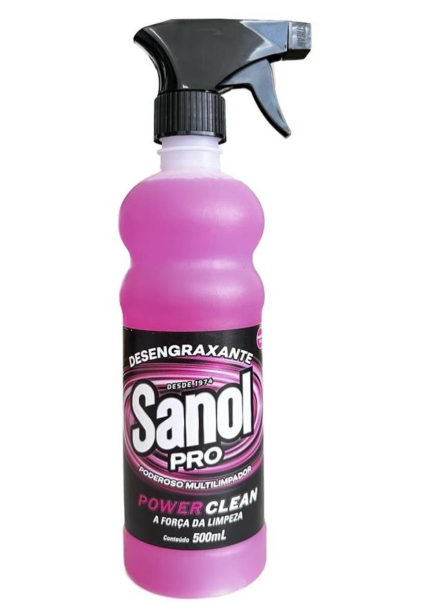 Multilimpador Desengraxante Power Clean Rosa 500ml Sanol Pro