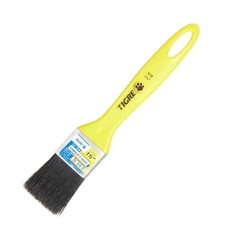 Pincel Trincha p/ Tintas Esmalte e Óleo Cerda Preta 519 1.1/2" Tigre