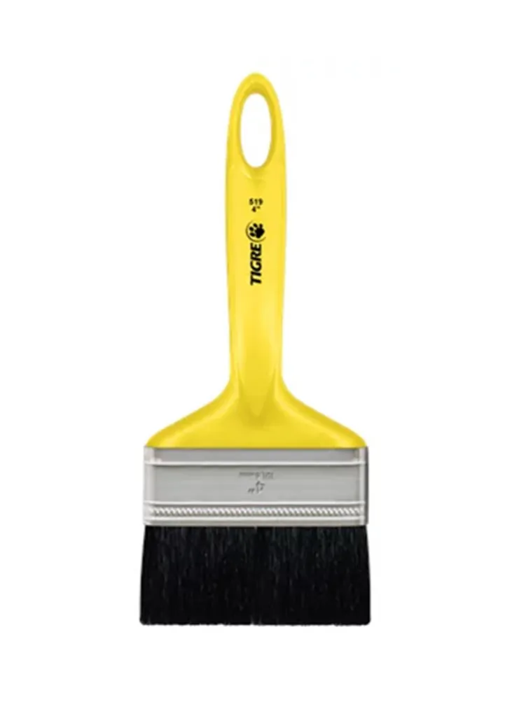 Pincel Trincha p/ Tintas Esmalte e Óleo Cerda Preta 519 4" Tigre