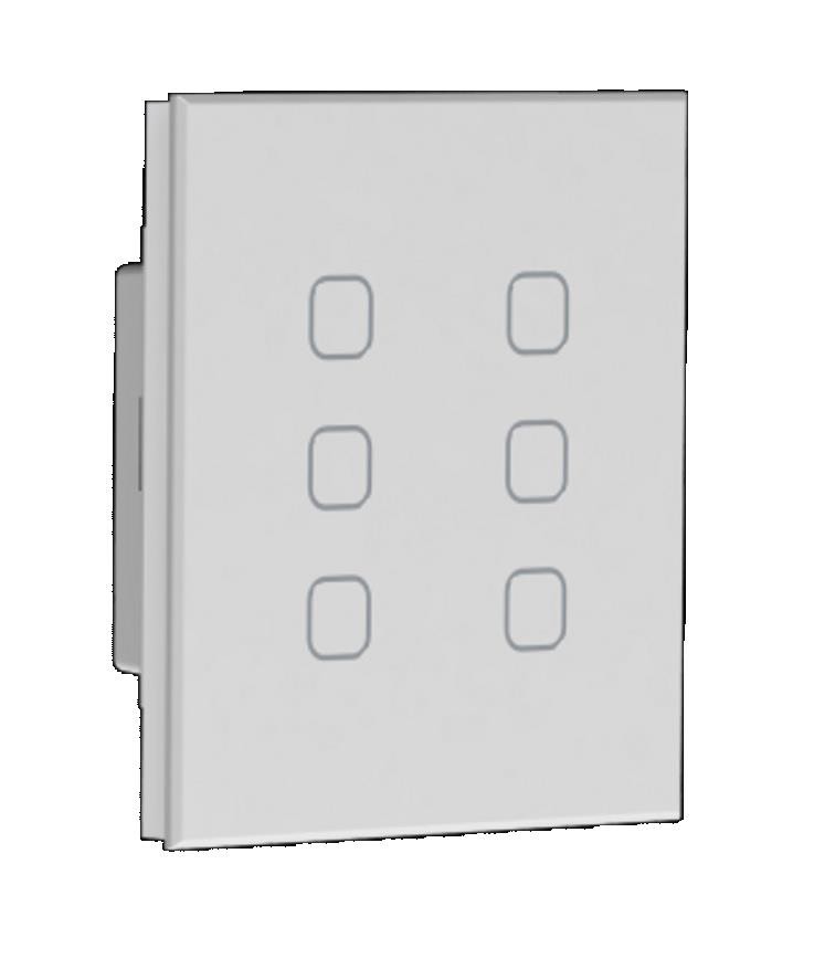 Interruptor Touch Easy Light c/ 6 Canais / 5 Cenários Branco Tholz
