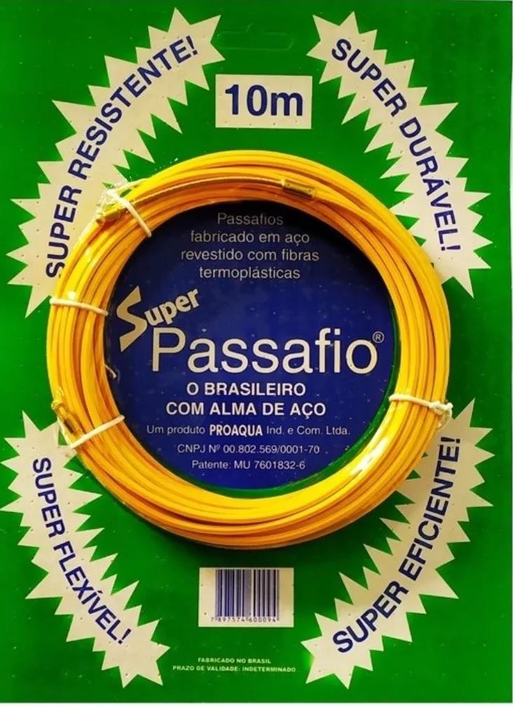 Passa Fio em Nylon c/ Alma em Cabo de Aço 10m Proaqua