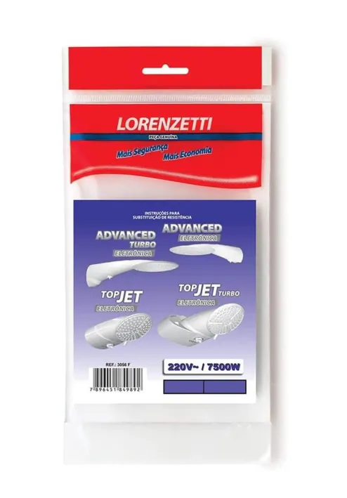 Resistência Chuveiro Advanced Eletrônico 220V 7500W 3056-F Lorenzetti