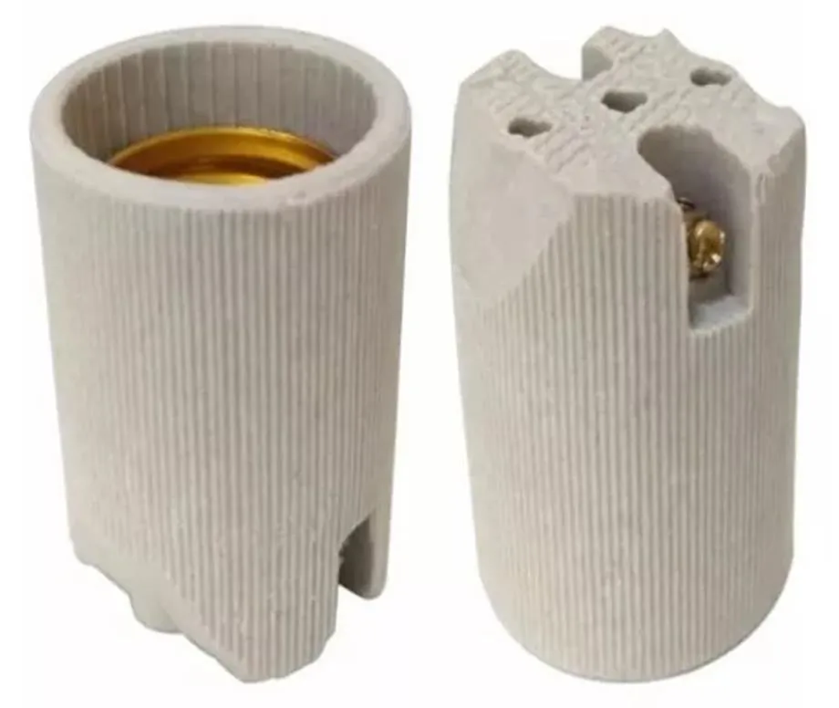 Soquete Bocal Cerâmico em Porcelana Liso E-27 FX10 Foxlux