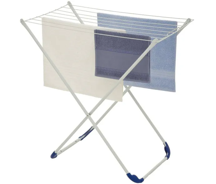 Varal de Chão Portátil Simples em Aço Dobrável Branco 7001 Maxeb