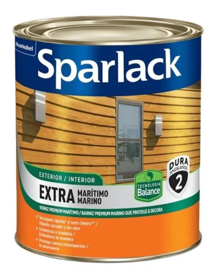 Verniz Premium Base Água Extra Marítimo Balance Brilhante 0,9L Sparlack