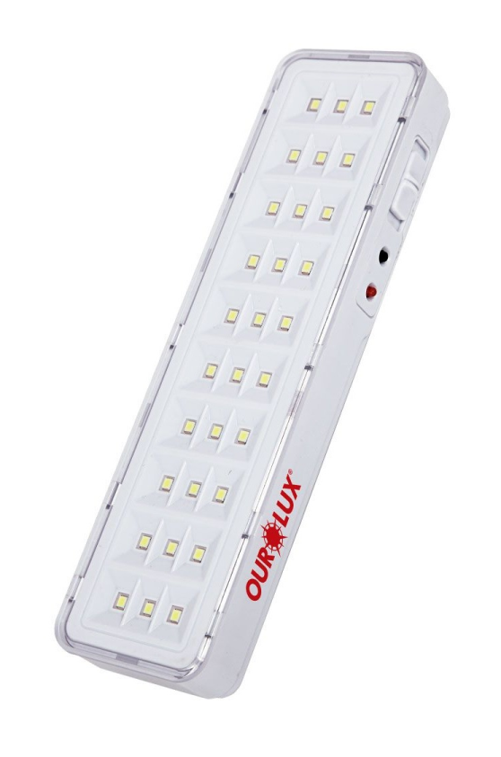 Luminária de Emergência 30 LEDs 2W Bivolt 6500K Ourolux